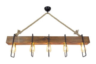 Suspension en pin massif -  Naturel et noir