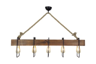 Suspension en pin massif -  Naturel et noir