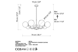 Suspension Antler - Doré