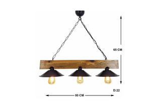 Suspension Üç Sapka - Naturel et noir