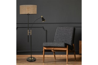 Lampadaire Forza - Doré et chromé
