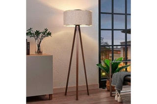 Lampadaire trépied - Marron et beige