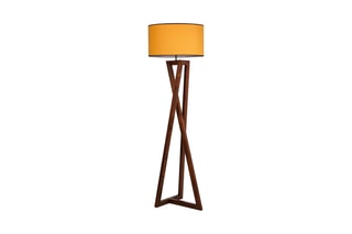Lampadaire en pin Macka - Naturel et moutarde