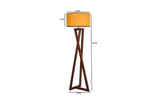 Lampadaire en pin Macka - Naturel et moutarde