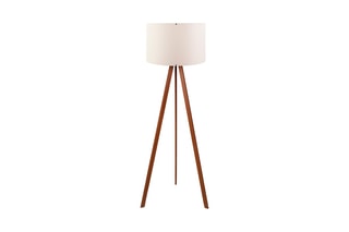 Lampadaire trépied Ayd - Ecru et marron