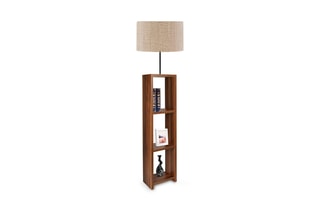 Lampadaire-bibliothèque Ayd-2821 - Beige et imitation bois