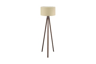 Lampadaire trépied en bois - Naturel et beige