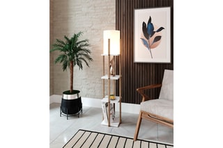 Lampadaire Nora - Naturel et blanc