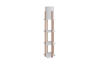 Lampadaire Nora - Naturel et blanc