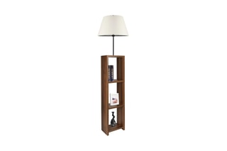 Lampadaire en bois -  Crème et naturel
