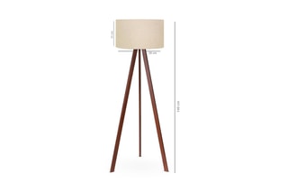 Lampadaire trépied Ayd - Beige et marron