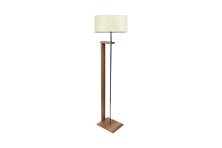 Lampadaire - Imitation bois et beige