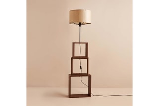 Lampadaire en bois - Naturel et beige