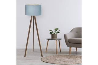 Lampadaire trépied Ayd - Bleu et naturel
