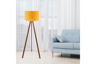 Lampadaire trépied - Moutarde et marron