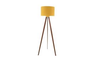 Lampadaire trépied - Moutarde et marron