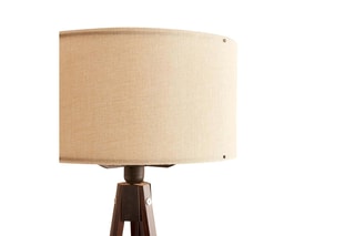 Lampadaire trépied en bois - Crème et naturel