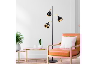 Lampadaire Yildo - Noir et doré