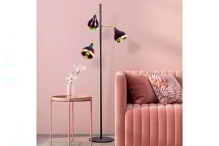 Lampadaire Yildo - Noir et doré