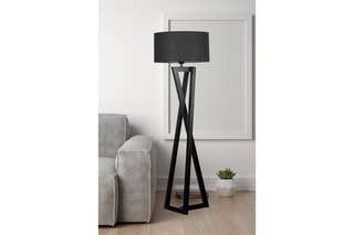 Lampadaire en bois - Noir