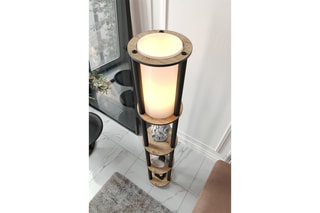Lampadaire - Imitation noyer