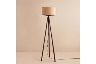 Lampadaire en bois - Naturel et crème