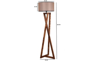 Lampadaire en bois - Naturel et taupe