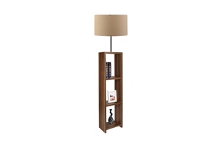 Lampadaire étagère Ayd - Naturel et marron