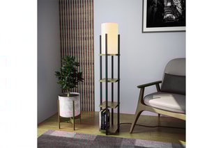 Lampadaire étagère Shelf Lamp - 8115 - Noir et doré
