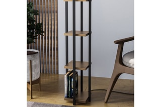Lampadaire étagère Shelf Lamp - 8115 - Noir et doré