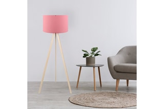 Lampadaire trépied Ayd-1212 - Rose et naturel
