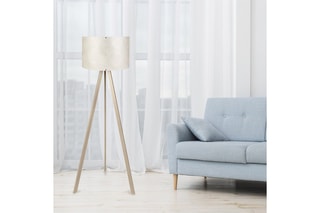 Lampadaire trépied Ayd-1806 - Beige et doré