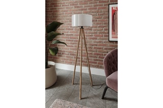 Lampadaire trépied KS-11104 - Beige et marron