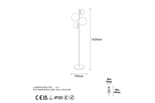 Lampadaire Fazli - Noir