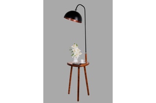 Lampadaire - Noir et naturel