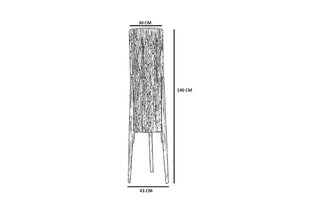 Lampadaire trépied en bois Navas - Naturel et beige