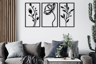 Décoration murale Flowers - Noir