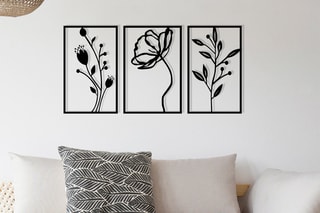 Décoration murale Flowers - Noir