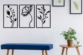 Décoration murale Flowers - Noir