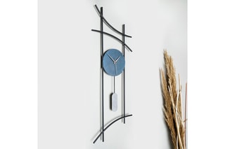 Horloge murale  Bleu et gris