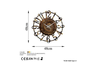 Horloge murale - Marron et doré