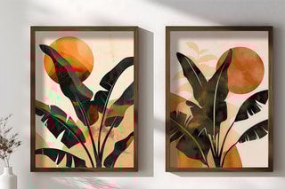 2 peintures décoratives encadrées en MDF Danielle - 70 x 50 cm 