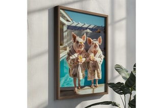 Peinture décorative encadrée en MDF Hadrien - 35 x 47 cm
