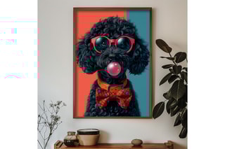 Peinture décorative encadrée en MDF Wilfried3 - 35 x 47 cm