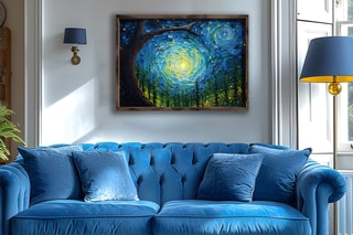 Peinture décorative encadrée en MDF Églantine - 50 x 70 cm