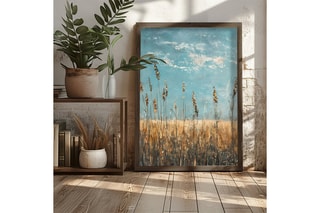 Peinture décorative encadrée en MDF Marcelline - 50 x 70 cm