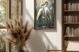 Peinture décorative encadrée en MDF Yves - 50 x 70 cm
