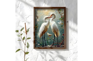 Peinture décorative encadrée en MDF Yves - 50 x 70 cm