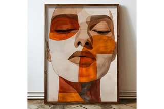 Peinture décorative encadrée en MDF Marguerite2 - 50 x 70 cm