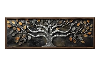 Peinture décorative encadrée en MDF Émilie2 - 120 x 40 cm